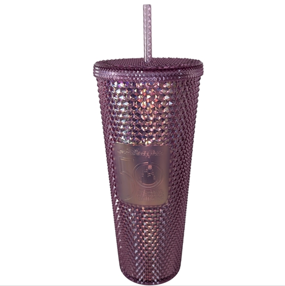 2021 Starbucks Disney World 50th Anniversary Tumbler Pink Studded Starbucks Cup - Picture 2 of 9